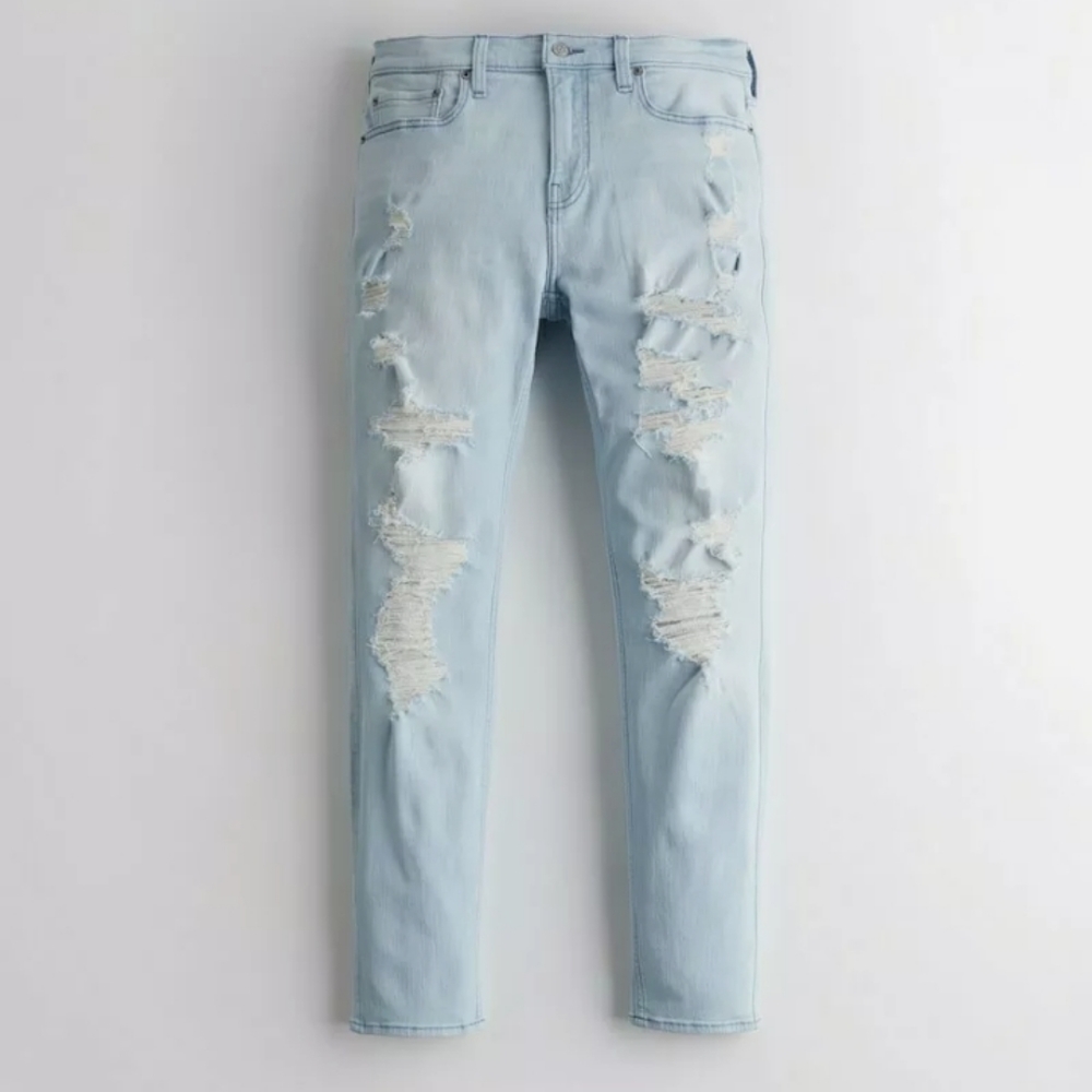 NWT HOLLISTER Taper Shredded Adavanced Stretch Jeans Size 33,34X34